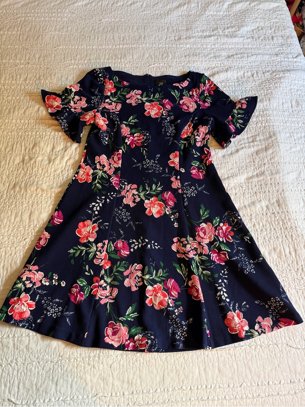 Women’s Navy Floral Fit & Flare Dress